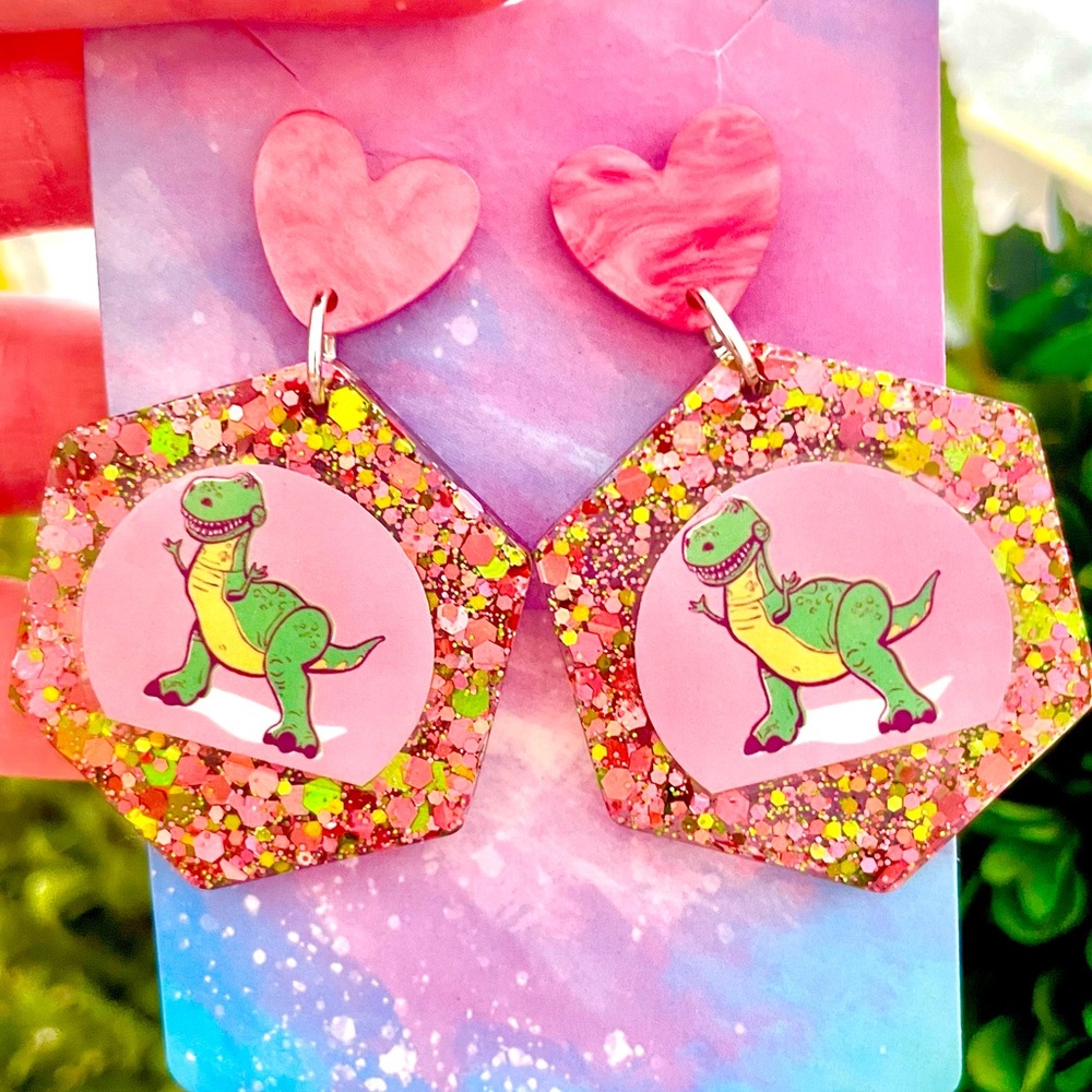 Rex from Toy Story Dangle Earrings